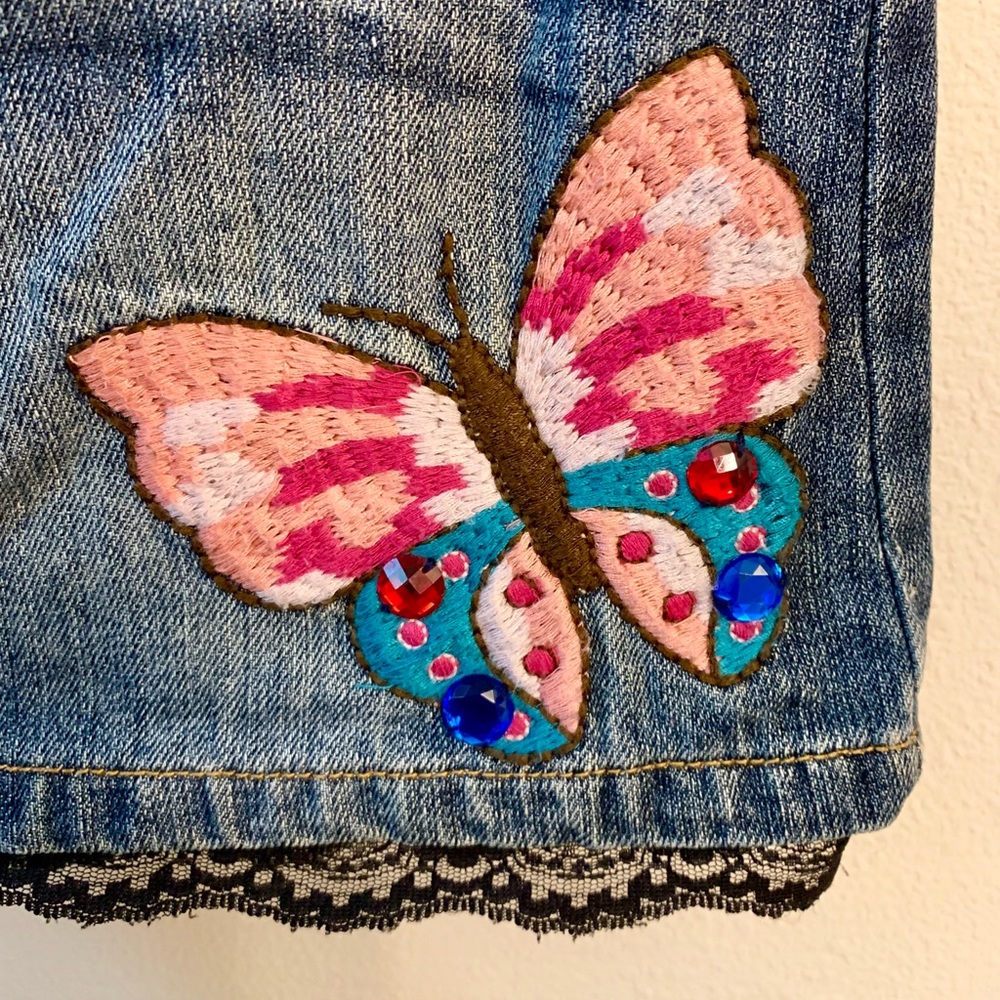 Patchwork Denim Skirt - image 2